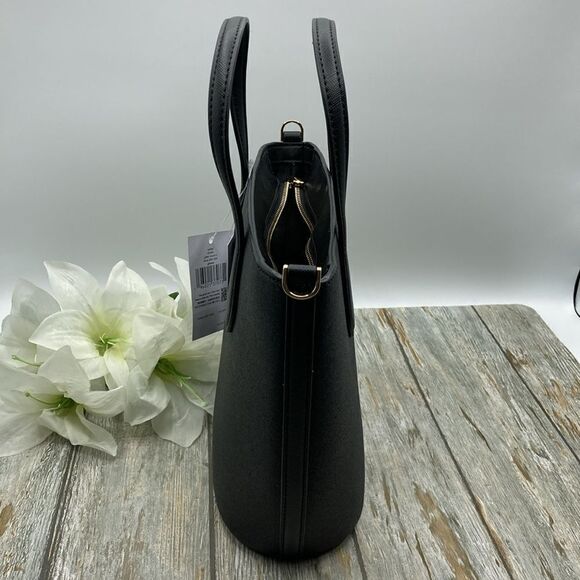 Kate Spade Purse Black Glimmer Black Satchel Crossbody Hand Bag - Picture 7 of 15